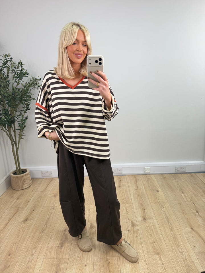 Jamie Stripe Sweatshirt - Black
