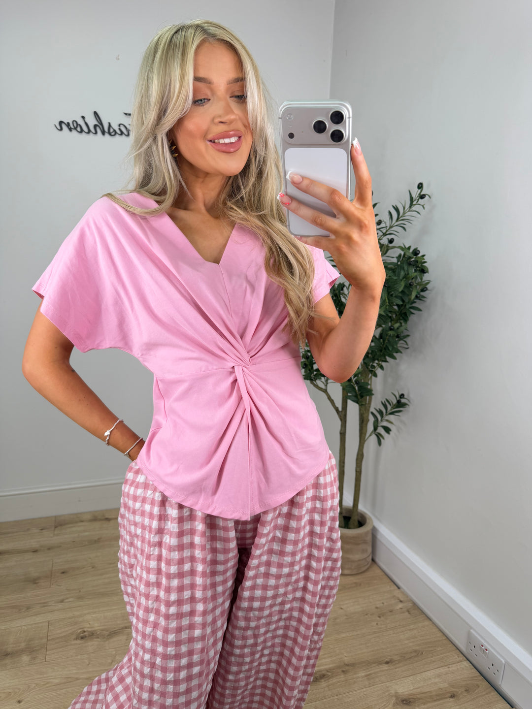 Freya Knot Top - Pink