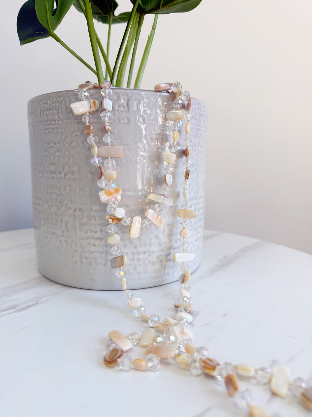 Gem Necklace - Beige