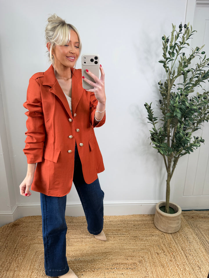 Military Blazer - Rust