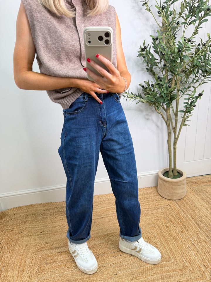 Barrel Jeans Gsmack - Dark wash