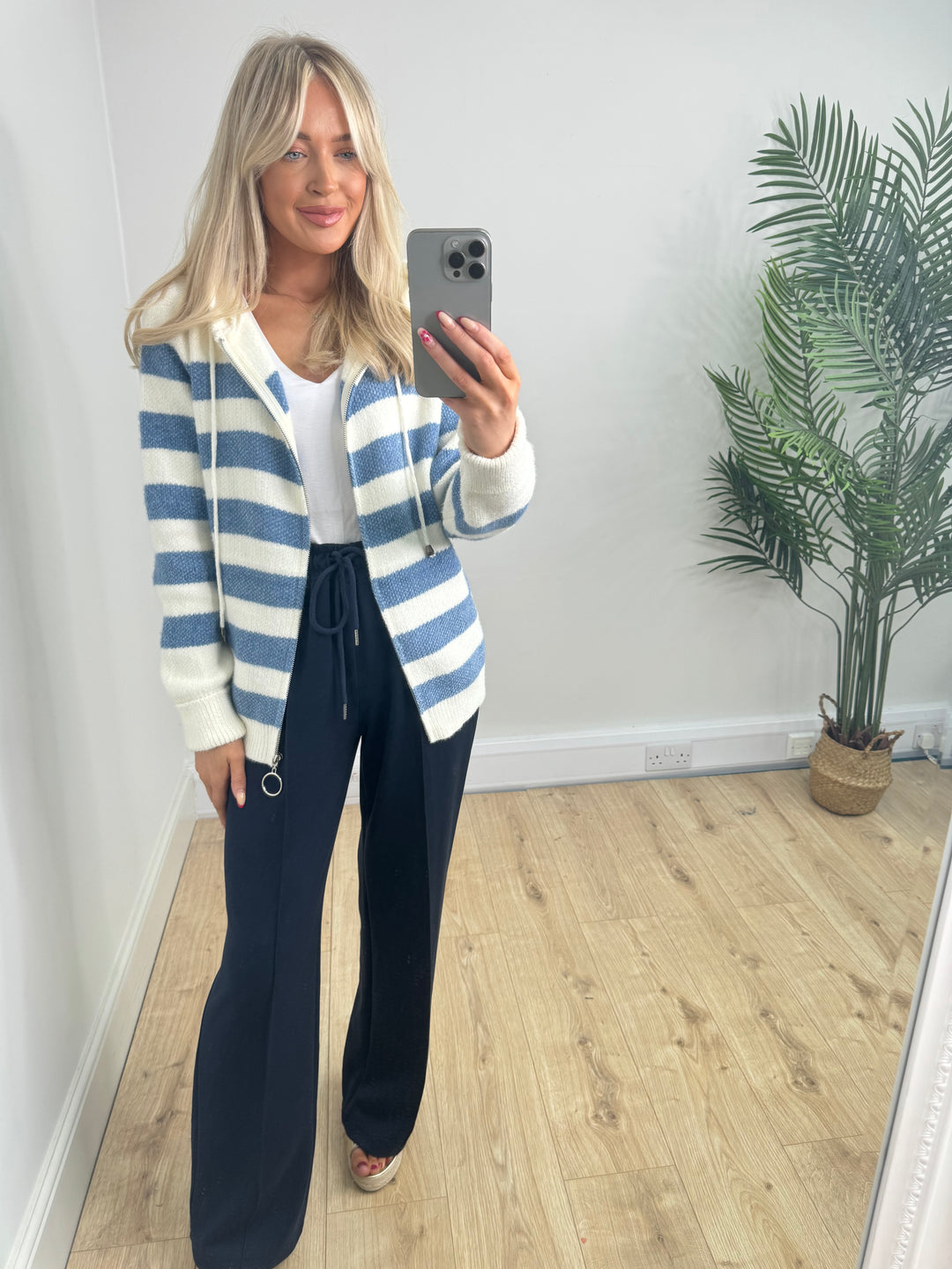Sophia Zip Hoodie - Stripe