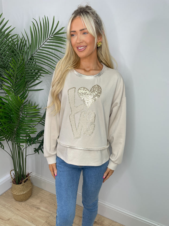 Love Sweatshirt - Cream