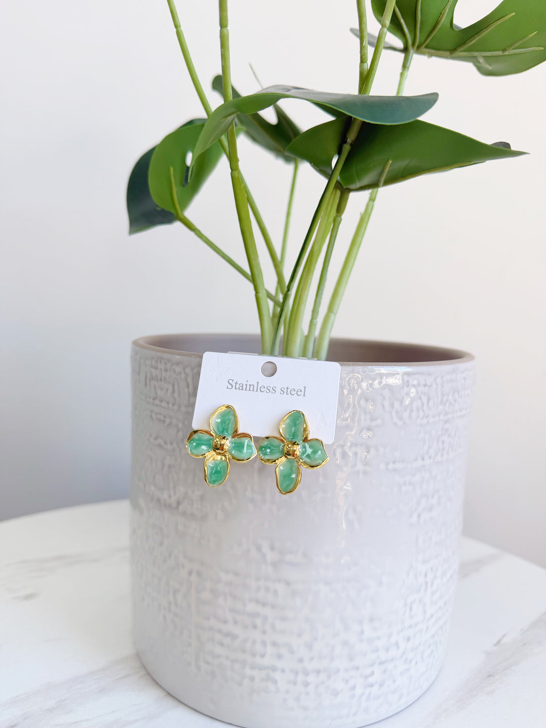 Flower Earrings - Teal