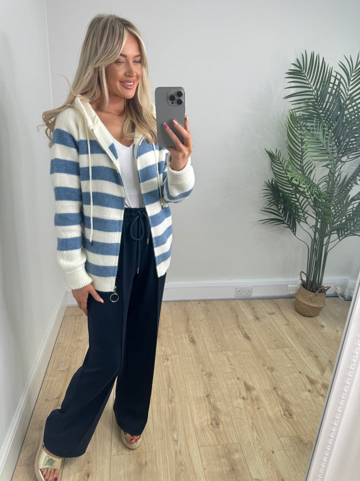 Sophia Zip Hoodie - Stripe