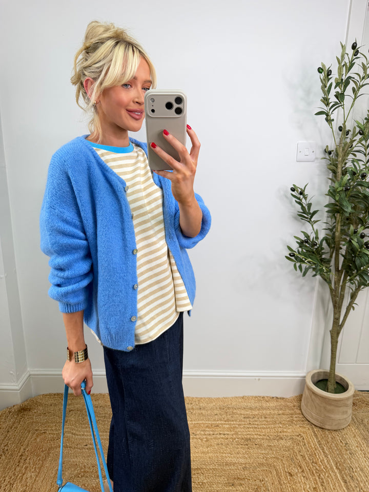 Kassia Cardigan -  Ocean Blue Long Sleeve
