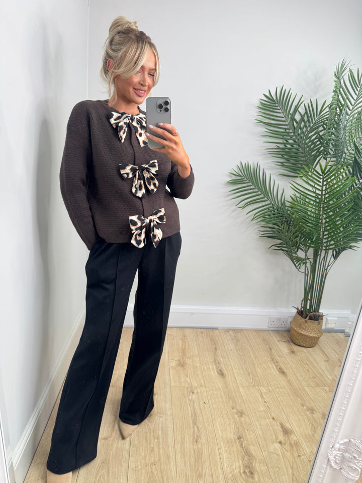 Bella Bow Knit - Chocolate