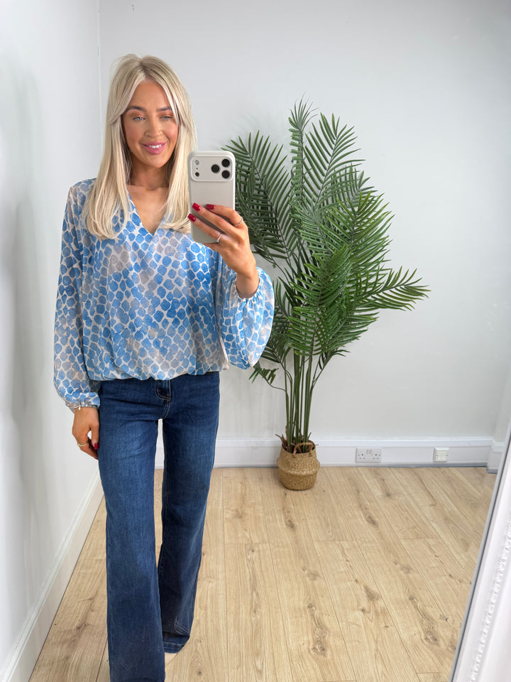 Carinne Bubble Top - Blue