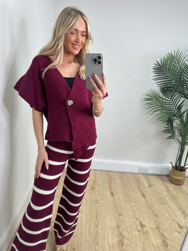 Grace Asymetric Top - Burgundy