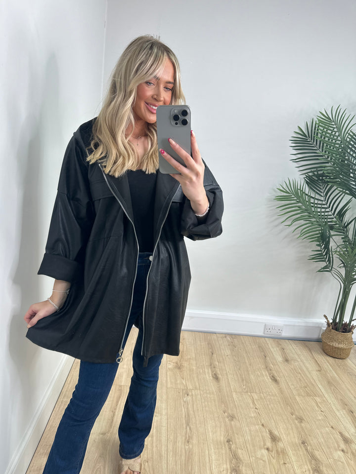 PU Pocket Jacket - Black