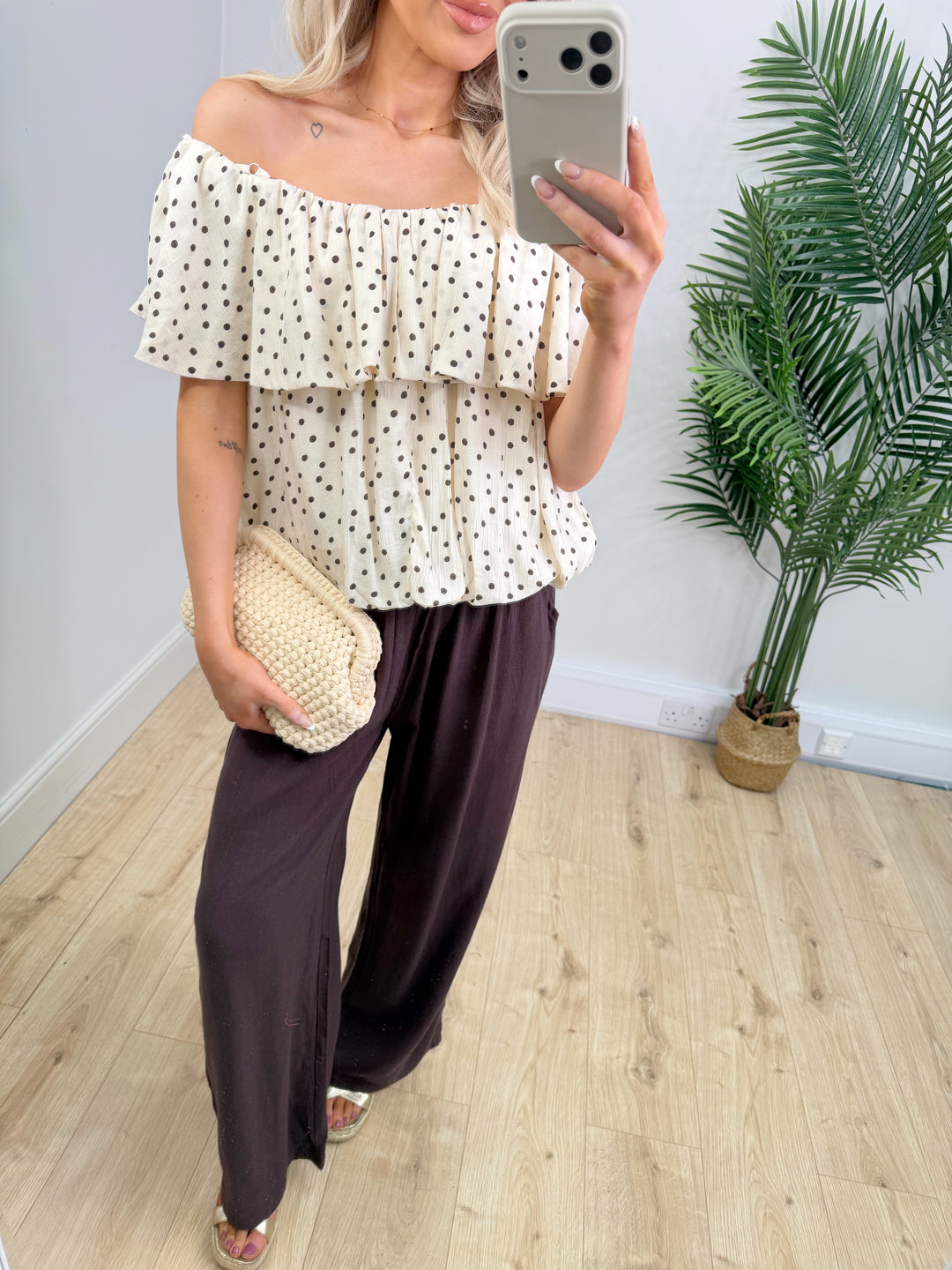 Dolly Polka Dot Top - Cream