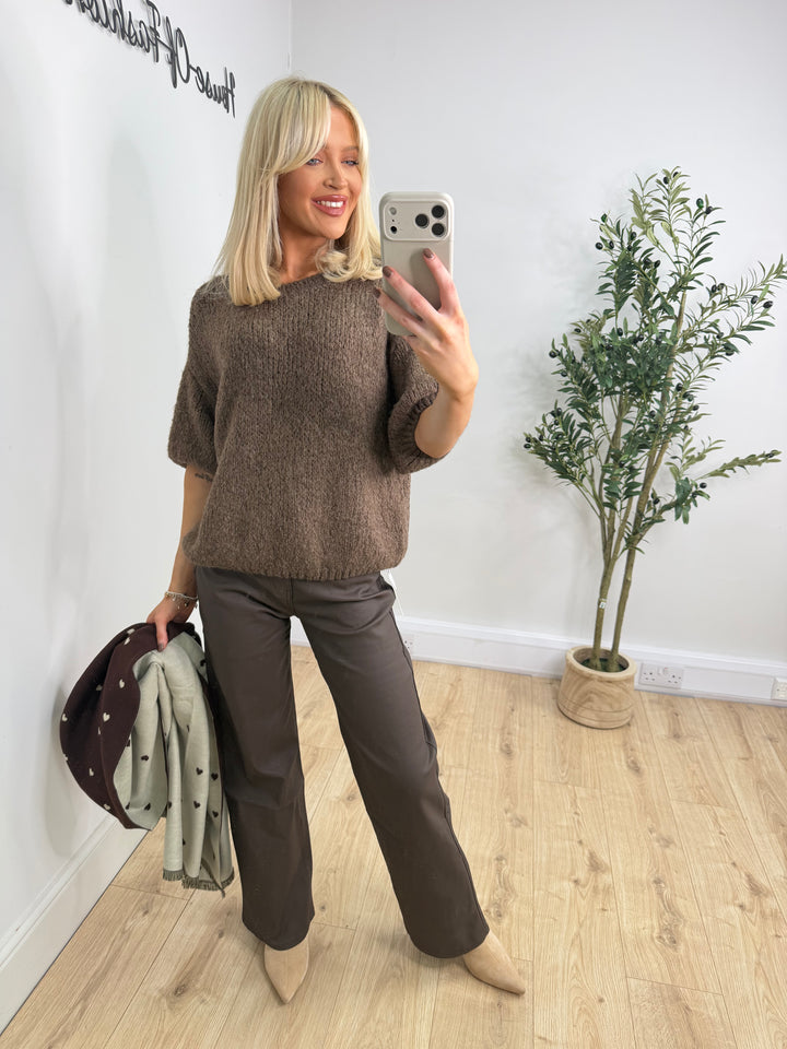 Coco Short Sleeve Knit - Mocha