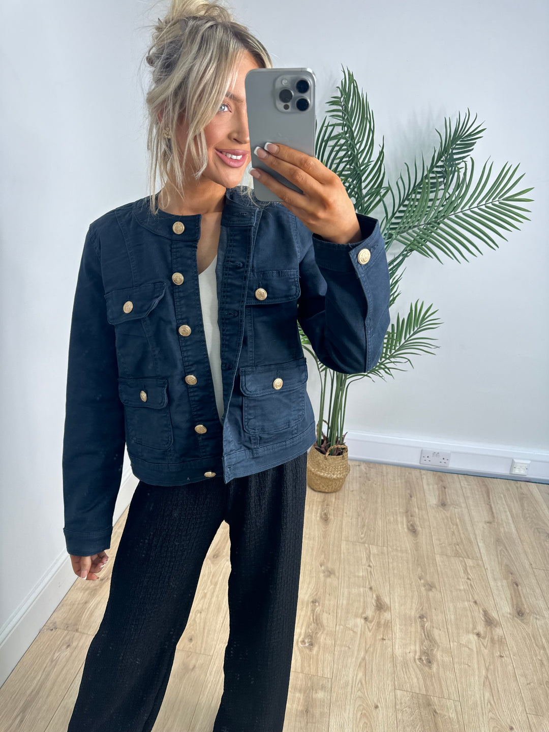 Monica Denim Jacket - Navy