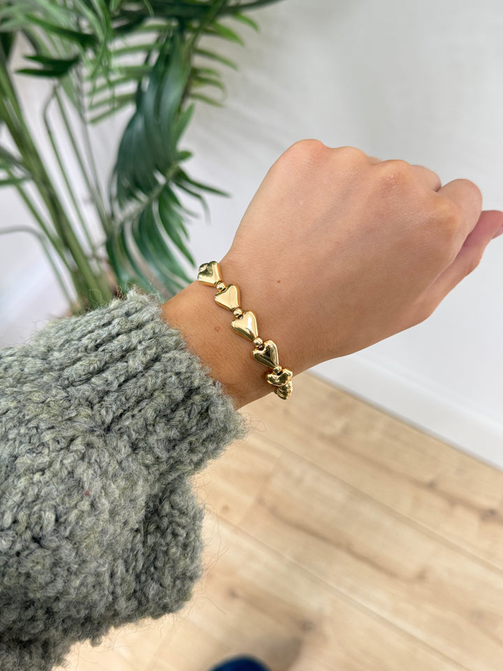 Multi Heart Bracelet - Gold