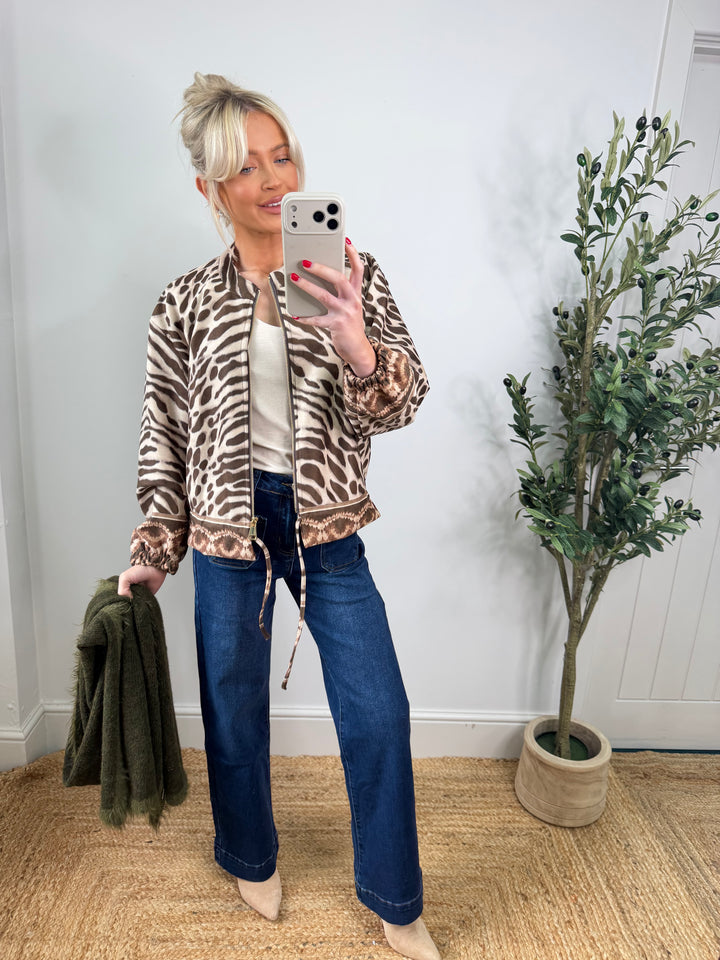 Susie Suede Bomber - Khaki