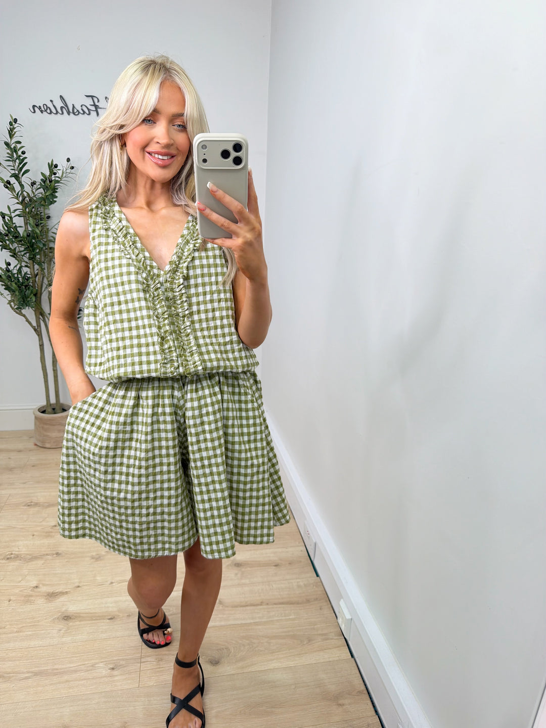 Morocco Gingham Shorts - Lime