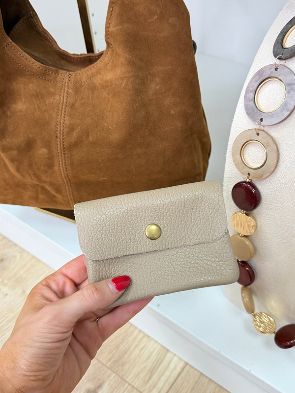 Real Leather Coin Purse - Mocha