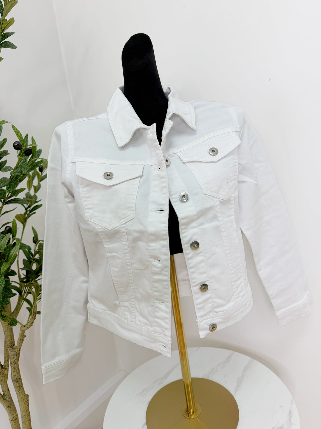 Stretch Denim Jacket - White