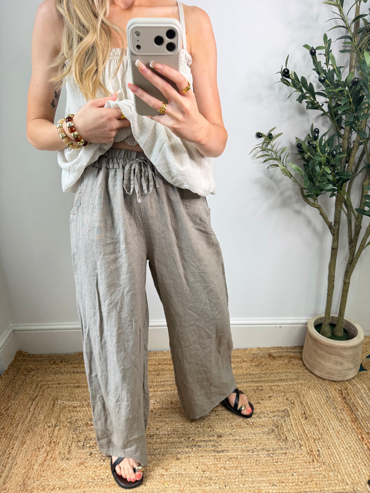 Milo Linen Trousers - Mocha