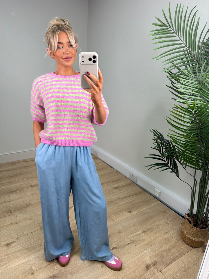 Kai Stripe Knit - Pink & Lime