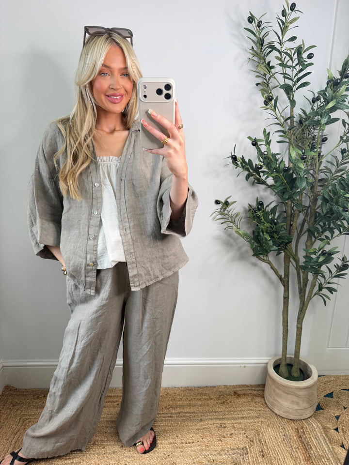 Milo Linen Jacket - Mocha