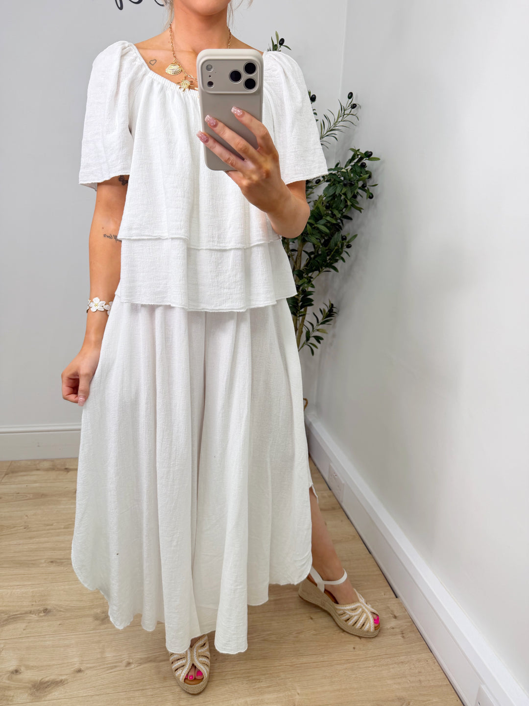 Oslo Floaty Trousers - White