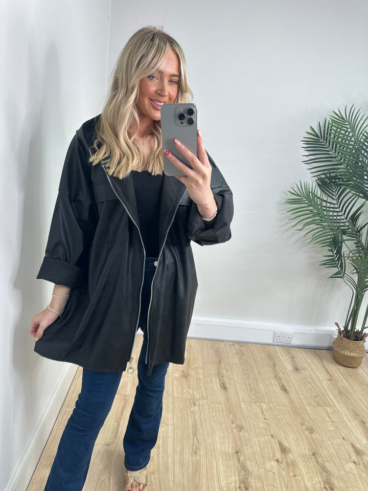 PU Pocket Jacket - Black