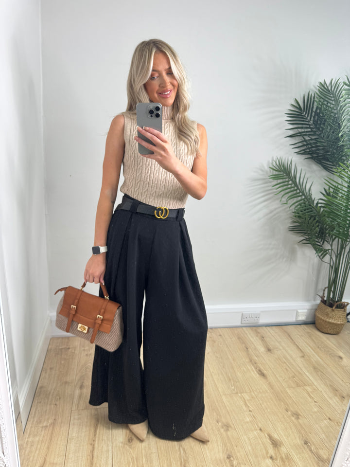 GG Belted Trousers - Black