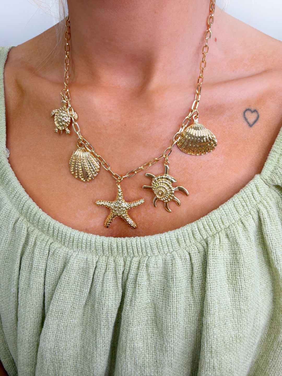 Multi Charm Necklace - Gold
