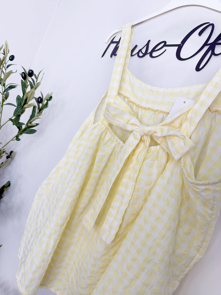 Fia Bow Back Top - Lemon
