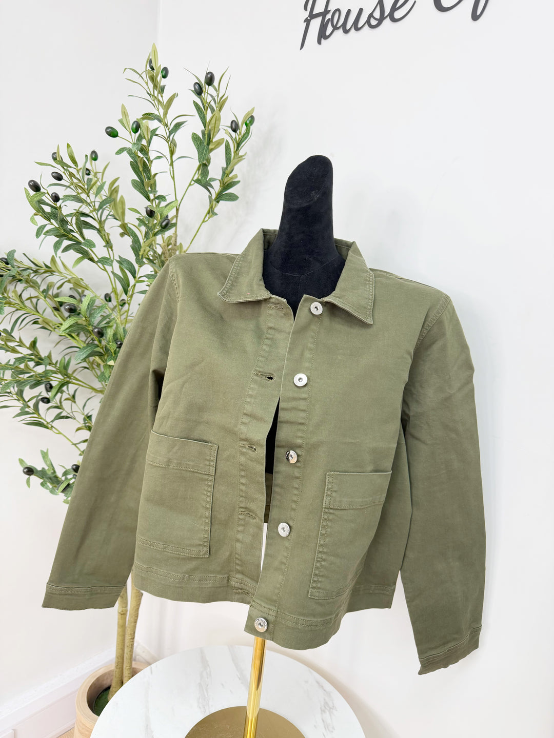 Pocket Denim Jacket - Khaki
