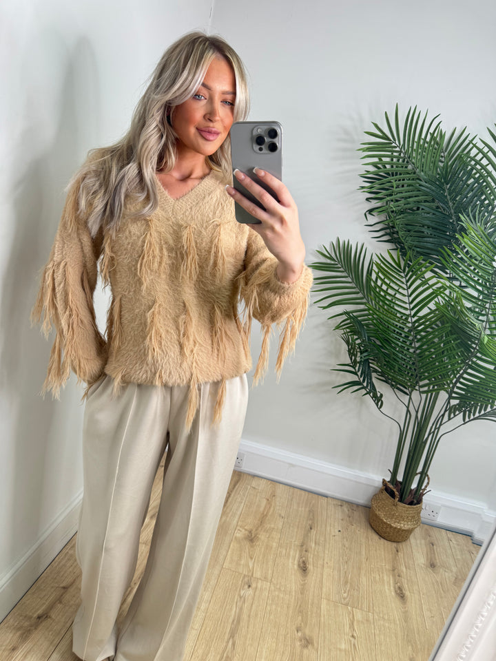 Alexis Feather Knit - Camel