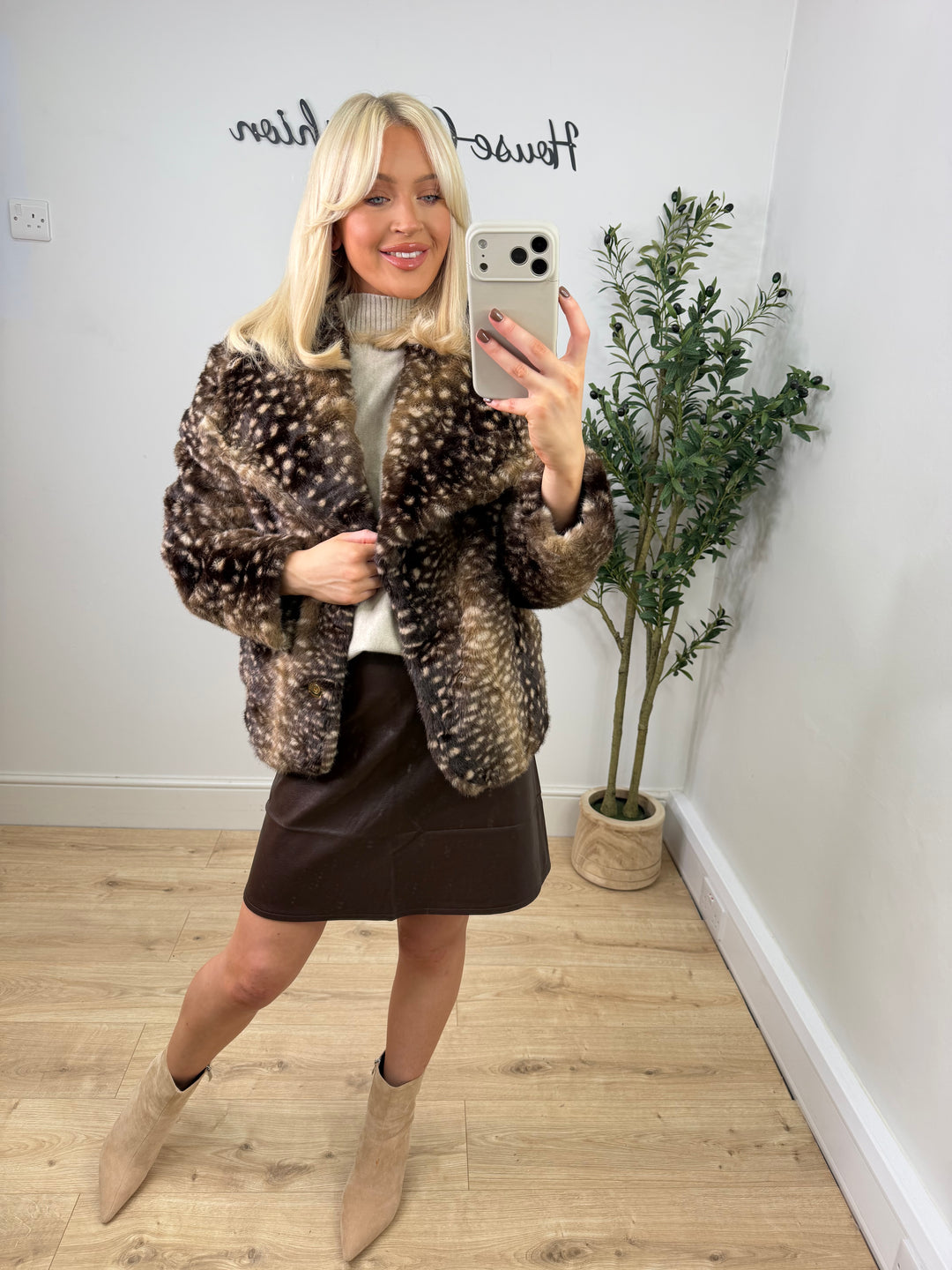 Brown Bambi Jacket - Luxe Faux Fur