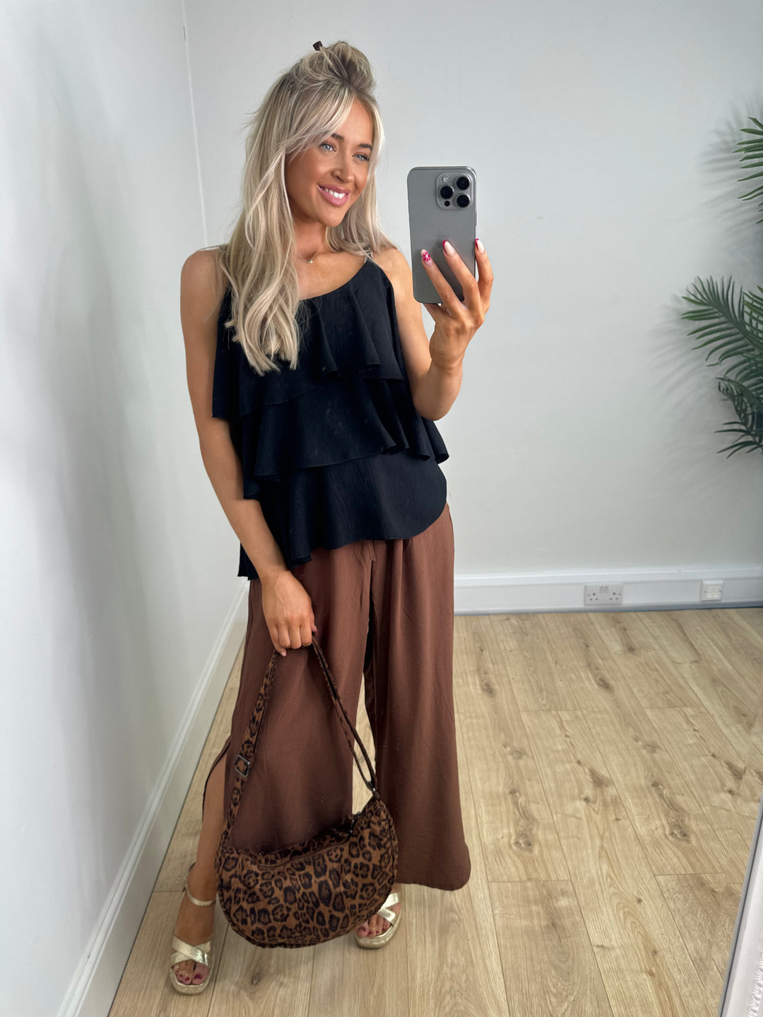 Ruffle Cami - Black