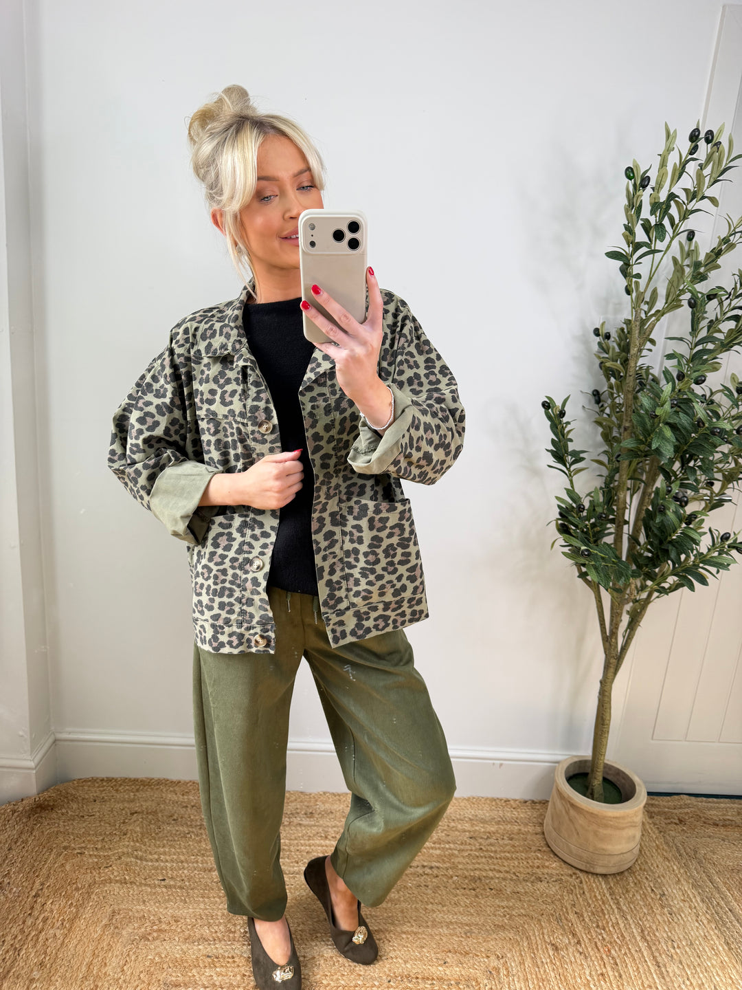 Lucie Leopard Magic Jacket - Khaki