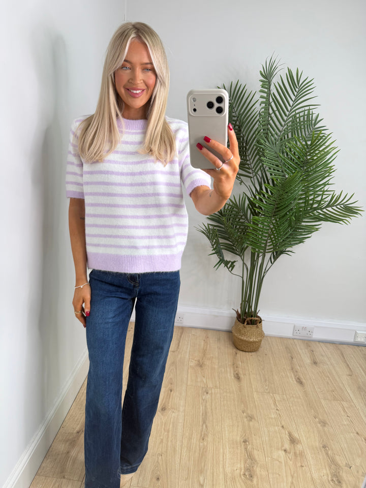 Fern Stripe Knit - Lilac Stripe