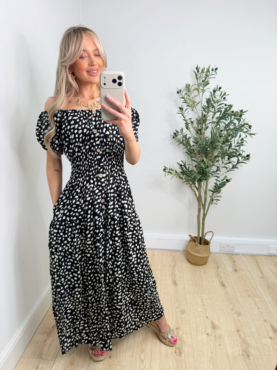 Dalmatian Dress - Black