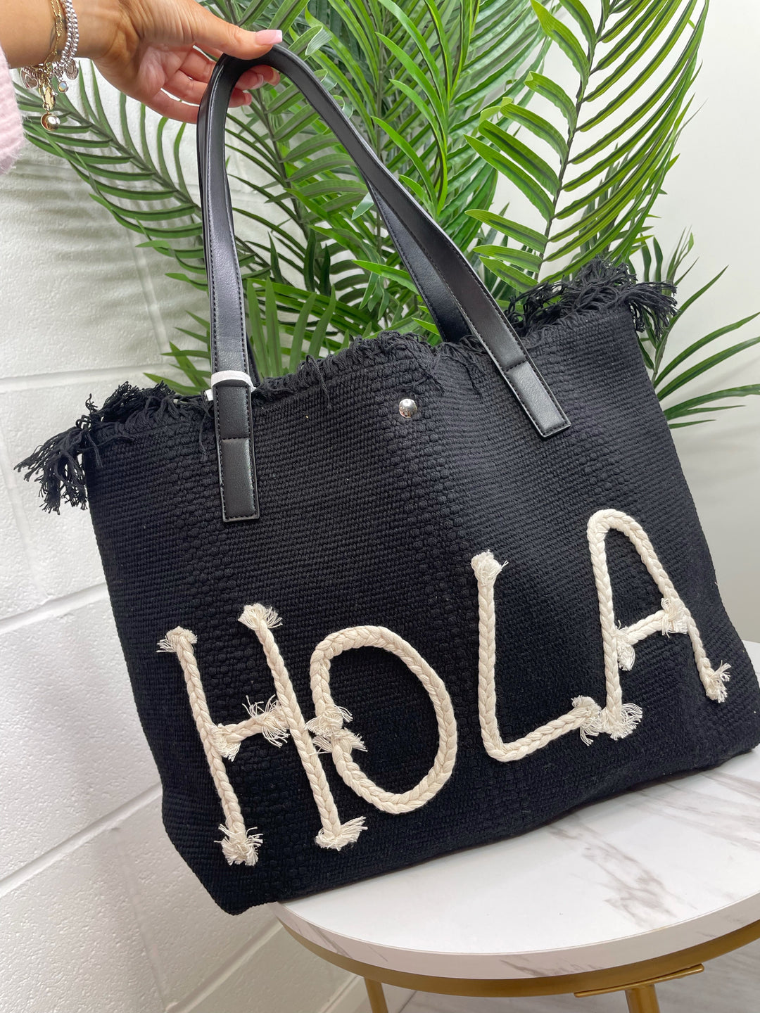 Hola 👋🏼 Beach Bag - Black