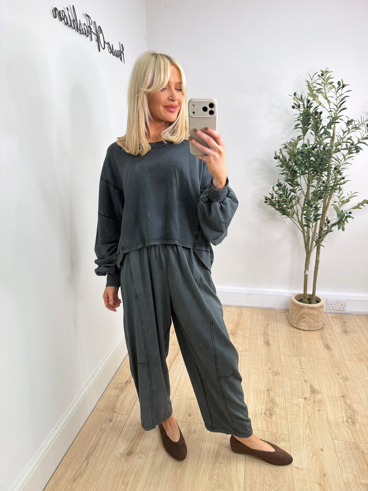 Hazel Sweat Pants - Charcoal