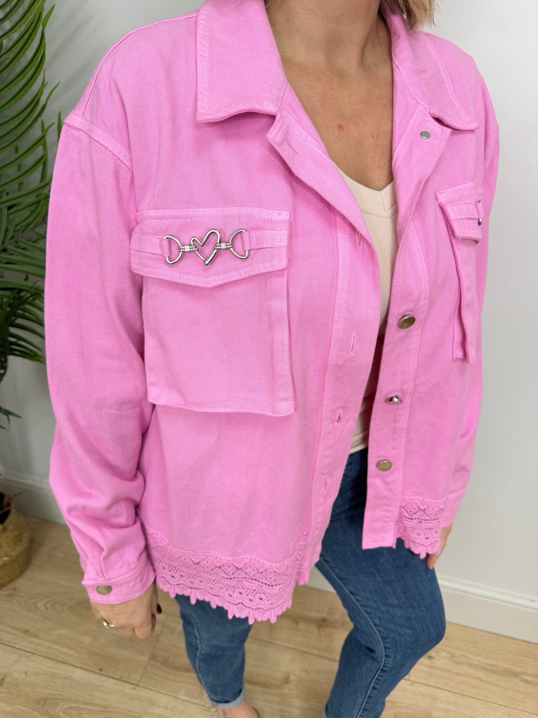 Ciara Denim Jacket - Candy Pink