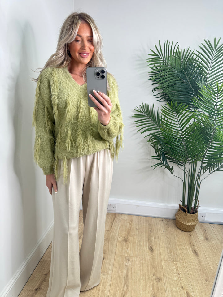 Alexis Feather Knit - Pistachio
