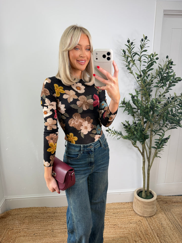 Cashmere Blend Top - Floral