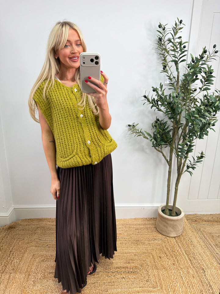 Nyla Knitted Tank Top - Lime