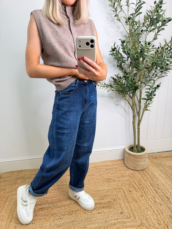 Barrel Jeans Gsmack - Dark wash