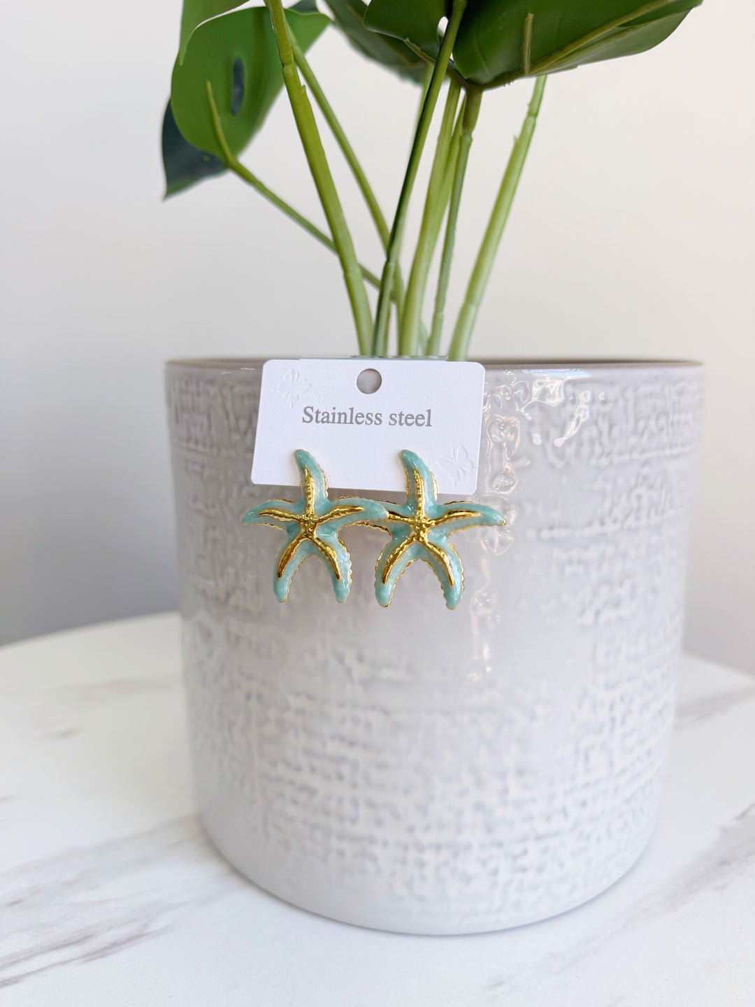 Starfish Earrings - Blue