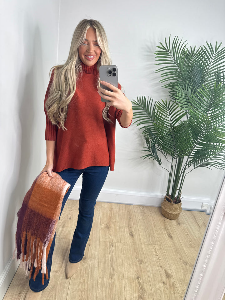 Melanie Ribbed Knit - Rust