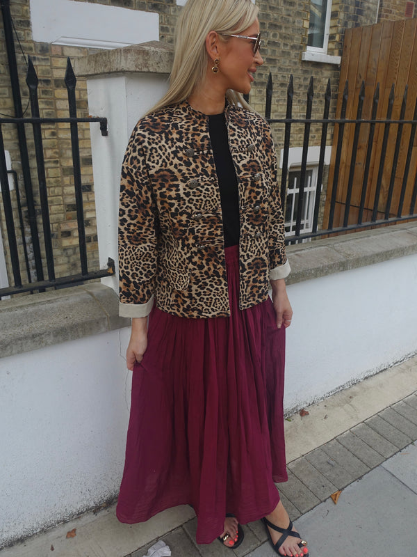 Renda Skirt - Wine Red