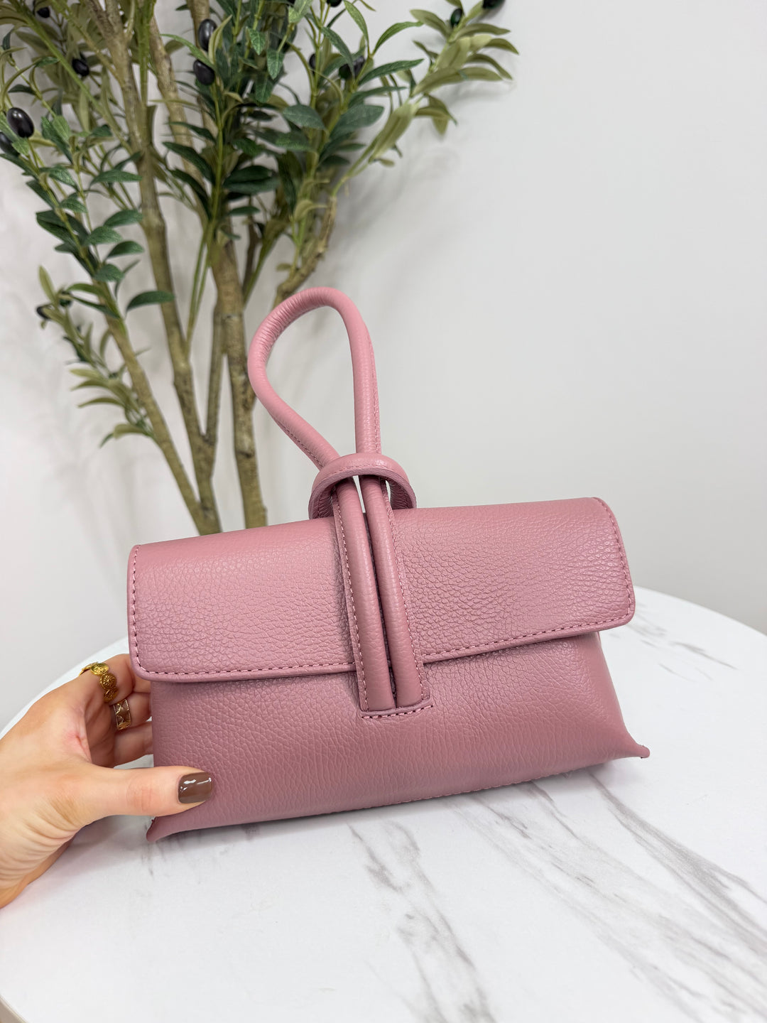 Loop Bag - Real Leather Dusky Pink