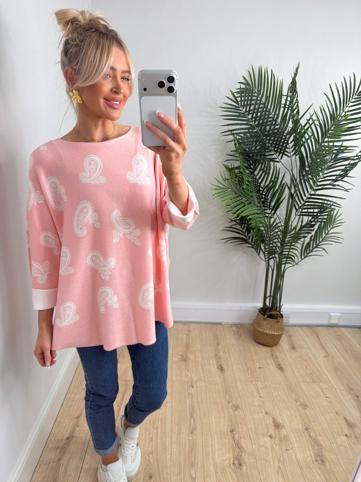 Paisley Knit - Peachy Pink