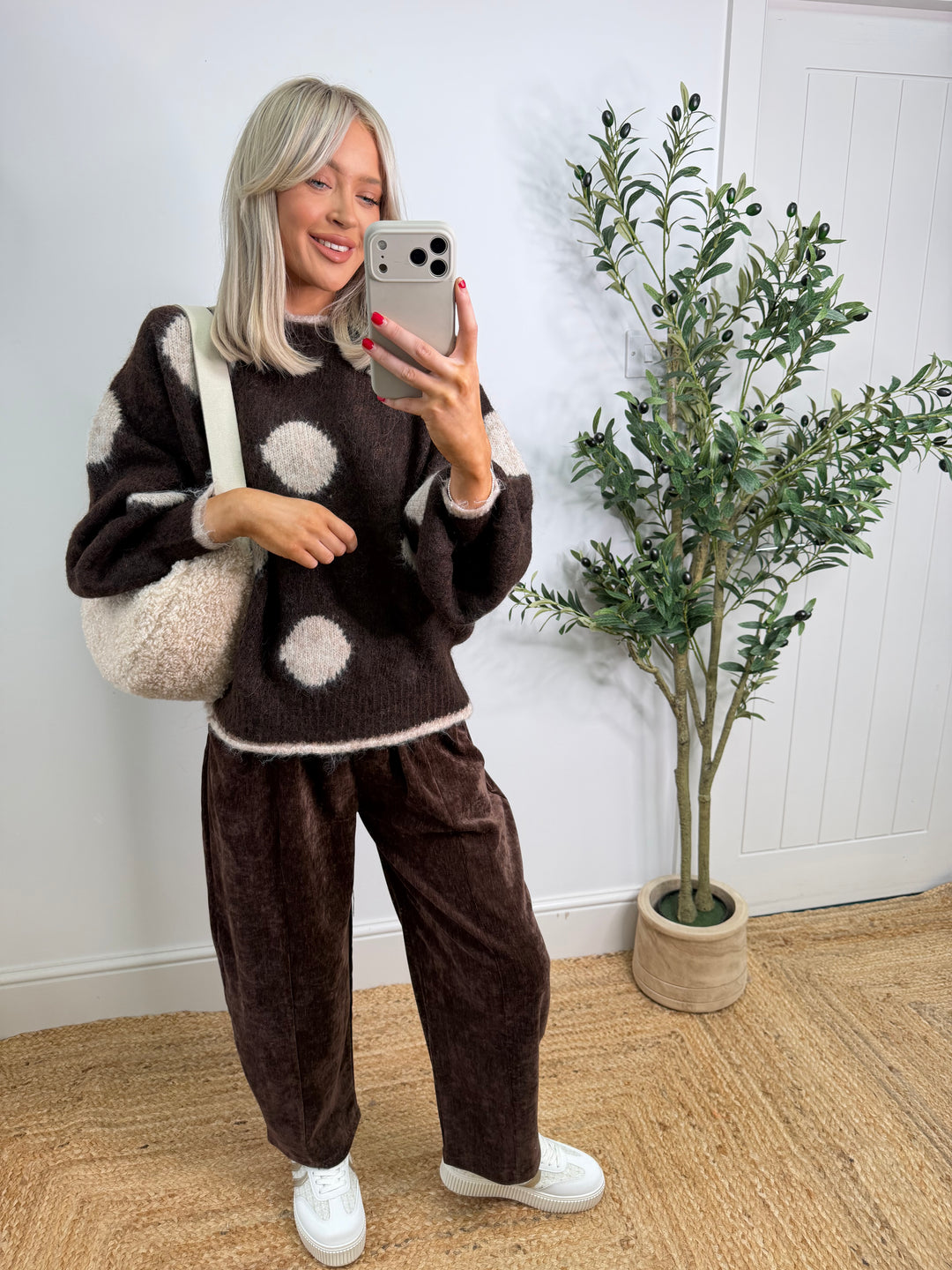 Reagan Spot Knit - Chocolate